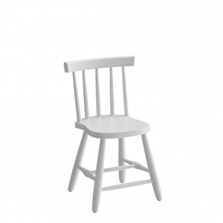 B&oslash;rnestol Enkel 3172, hvidbejdset massiv birk, siddeh&oslash;jde 370mm