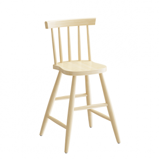 B&oslash;rnestol Enkel 3172, klarlakeret massiv birk, siddeh&oslash;jde 520mm