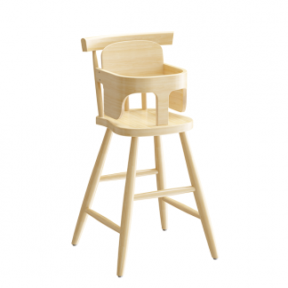 B&oslash;rnestol Enkel 3172, klarlakeret massiv birk med b&oslash;jle, siddeh&oslash;jde 520mm