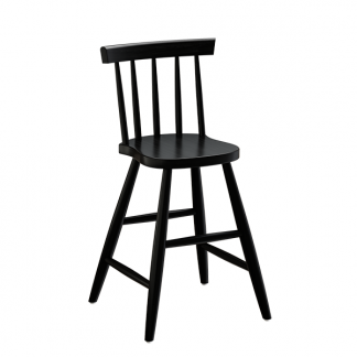 B&oslash;rnestol Enkel 3172, sortbejdset massiv birk, siddeh&oslash;jde 520mm