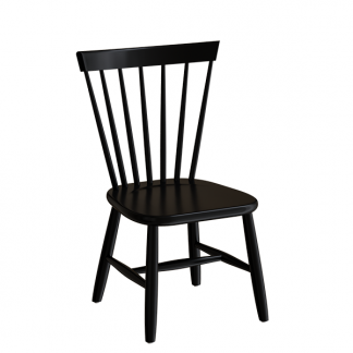 Stol Enkel 3173, sortbejdset massiv birk, siddeh&oslash;jde 370 mm