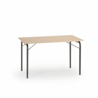 Klapbord Axel 427, 1200x700 mm, Birk laminat, Sort stel