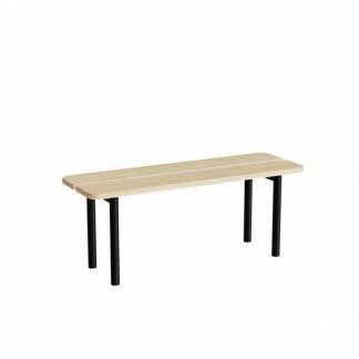Siddeb&aelig;nk Pausa 550, 1100 mm, birkelaminat, sort stel