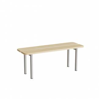 Siddeb&aelig;nk Pausa 550, 1100 mm, birk laminat, alugr&aring;t stel