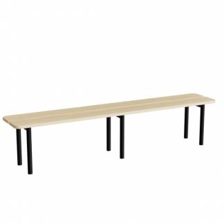 Siddebænk Pausa 550, 2000 mm, birkelaminat, sort stel