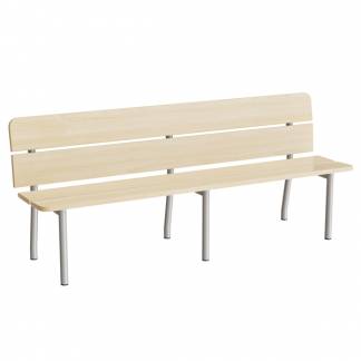 Sofa Pausa 551, 2000 mm, birk laminat, alugr&aring;t stel