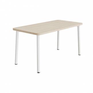 Bord Add 590, 1400x700 mm h&oslash;jde 720 mm med hvidpigmenteret eg, hvidt stel