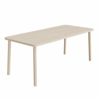 Bord Add Wood 590 1800x800 mm H&oslash;jde 720 mm med hvidpigmenteret eg laminat, massivt tr&aelig;ben