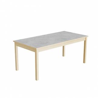 Bord Lovis 601, 1400x700 mm H&oslash;jde 600 mm med lysegr&aring; linoleum, birk understel