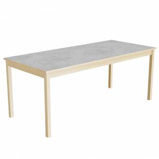 Bord Lovis 601, 1800x800 mm H&oslash;jde 720 mm med lysegr&aring; linoleum, birk understel