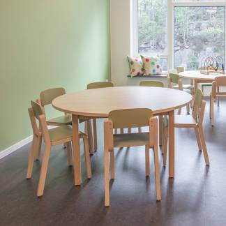 Bord Lovis 604, &Oslash;1200 mm, h&oslash;jde 720 mm, birk laminat p&aring; birk understel