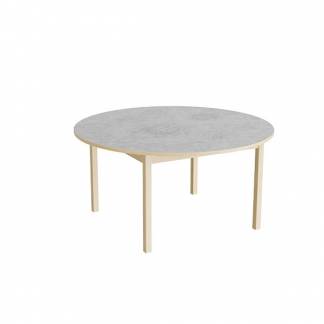 Bord Lovis 604, &Oslash;1200 mm, h&oslash;jde 600 mm, lysegr&aring; linoleum p&aring; birk understel