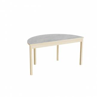 Bord Lovis 609, 1200x600 mm H&oslash;jde 550 mm med lysegr&aring; linoleum, birk understel