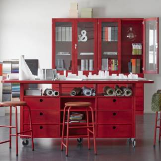 Studiebord Snickaren, 2000x1200 mm Højde 900 mm, Bordplade i massiv eg