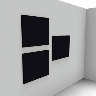 Lydabsorbent Sound Off EcoSUND V&aelig;g, 1000x1000x50 mm Sort, uden tekstil