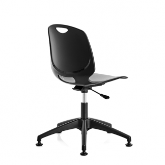 Stol Amigo, sort s&aelig;de, sort plastkryds med glidesko