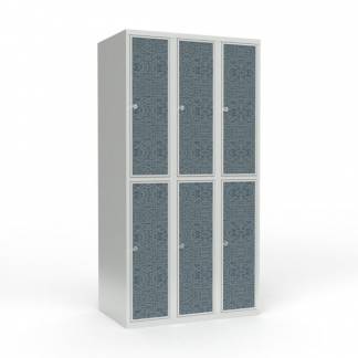 Skoleskab 3x300 Lige tag 2 rum i h&oslash;jden VirrVarr Black laminatd&oslash;r Greb for h&aelig;ngel&aring;s