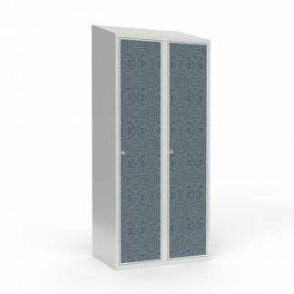 Skoleskab 2x400 Skr&aring;t tag 1 rum i h&oslash;jden VirrVarr Black laminatd&oslash;r Greb for h&aelig;ngel&aring;s