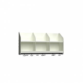 BST Garderobehylde med skillev&aelig;gge, 3 pladser B900 mm Hvid