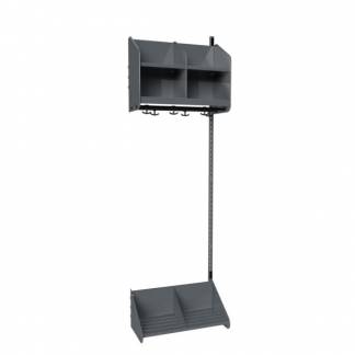 BST Kombination A, P&aring;bygningssektion 2 pladser B 600 mm, m&oslash;rk gr&aring;