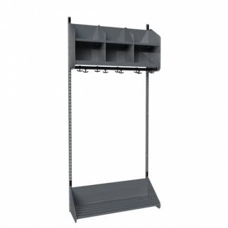 BST Kombination B,  Startsektion 3 pladser B 900 mm, m&oslash;rk gr&aring;