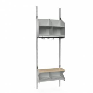 BST Kombination C,  Startsektion 2 pladser B 600 mm, lys gr&aring;