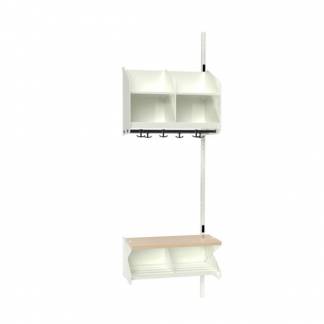 BST Kombination C,  P&aring;bygningssektion 2 pladser B 600 mm, hvid