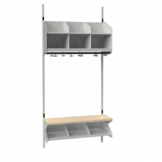 BST Kombination C,  Startsektion 3 pladser B 900 mm, lys gr&aring;