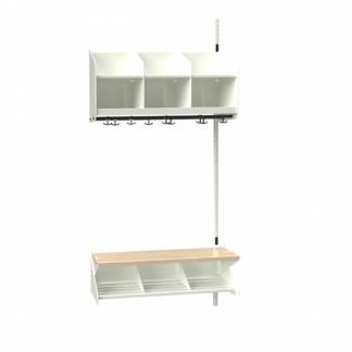 BST Kombination C,  P&aring;bygningssektion 3 pladser B 900 mm, hvid