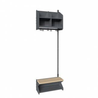 BST Kombination D,  Påbygningssektion 2 pladser B 600 mm, mørk grå