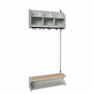 BST Kombination D,  P&aring;bygningssektion 3 pladser B 900 mm, lys gr&aring;