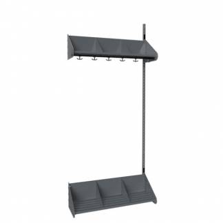 BST Kombination E,  P&aring;bygningssektion 3 pladser B 900 mm, m&oslash;rk gr&aring;