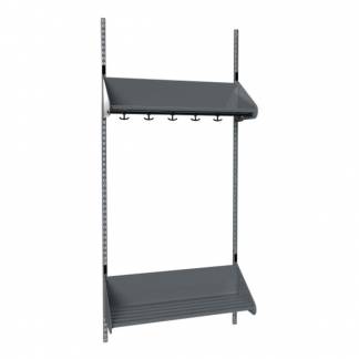 BST Kombination F, Startsektion 3 pladser B 900 mm, m&oslash;rk gr&aring;