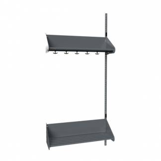 BST Kombination F, P&aring;bygningssektion 3 pladser B 900 mm, m&oslash;rk gr&aring;