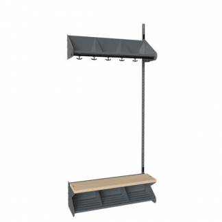 BST Kombination G, P&aring;bygningssektion 3 pladser B 900 mm, m&oslash;rk gr&aring;