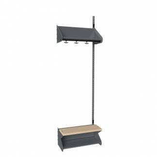 BST Kombination H, P&aring;bygningssektion 2 pladser B 600 mm, m&oslash;rk gr&aring;