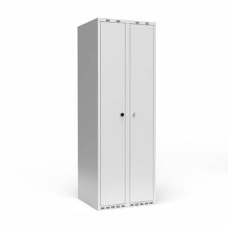 Dobbeltskab/parskab Lige tag 2x300mm Lys gr&aring; d&oslash;r med greb for h&aelig;ngel&aring;s