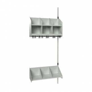 BST Kombination A, P&aring;bygningssektion 3 pladser B 750 mm, lys gr&aring;