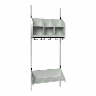 BST Kombination B, Startsektion 3 pladser B 750 mm, lys gr&aring;