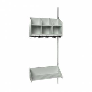 BST Kombination B, P&aring;bygningssektion 3 pladser B 750 mm, lys gr&aring;