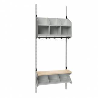 BST Kombination C, Startsektion 3 pladser B 750 mm, lys gr&aring;