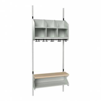 BST Kombination D, Startsektion 3 pladser B 750 mm, lys gr&aring;