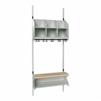 BST Kombination D, Startsektion 3 pladser B 750 mm, lys gr&aring;