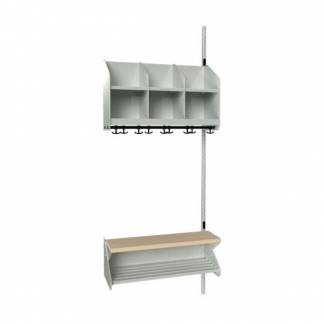 BST Kombination D, P&aring;bygningssektion 3 pladser B 750 mm,  lys gr&aring;