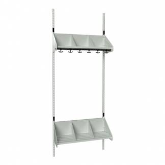 BST Kombination E, Startsektion 3 pladser B 750 mm, lys gr&aring;