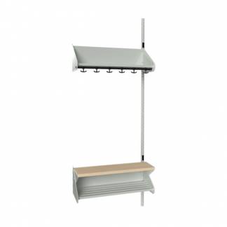 BST Kombination H, P&aring;bygningssektion 3 pladser B 750 mm,  lys gr&aring;