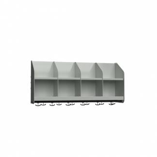 BST Garderobehylde, 4 pladser B1000 mm Lys grå