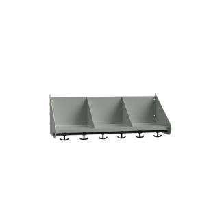 BST Hattehylde med skillev&aelig;gge, 3 pladser B750 mm Lys gr&aring;