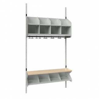 BST Kombination C, Startsektion 4 pladser B 1000 mm, lys gr&aring;