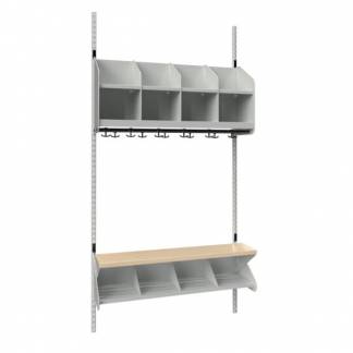 BST Kombination C, Startsektion 4 pladser B 1000 mm, lys gr&aring;